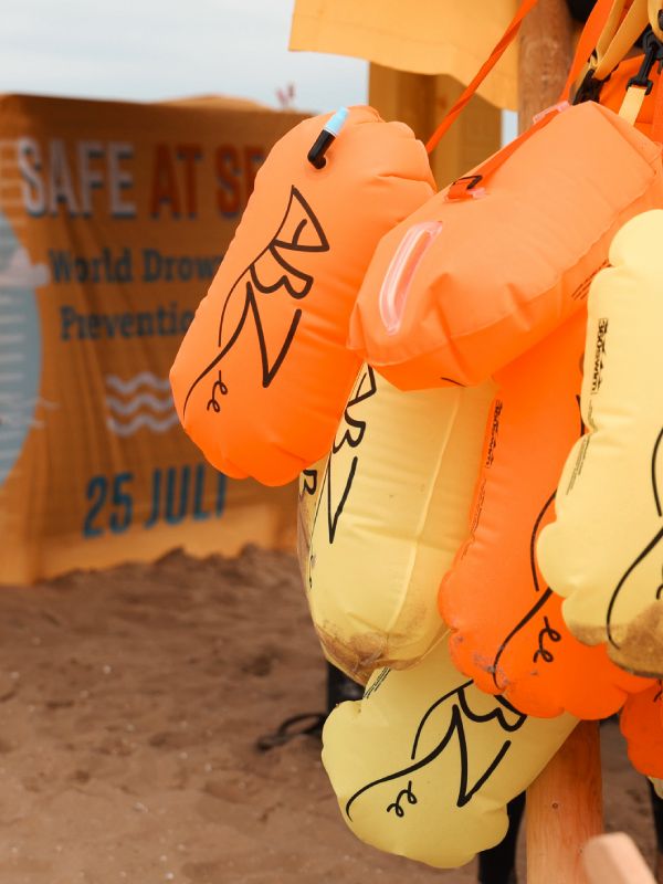 Custom printed swim buoys for open water events