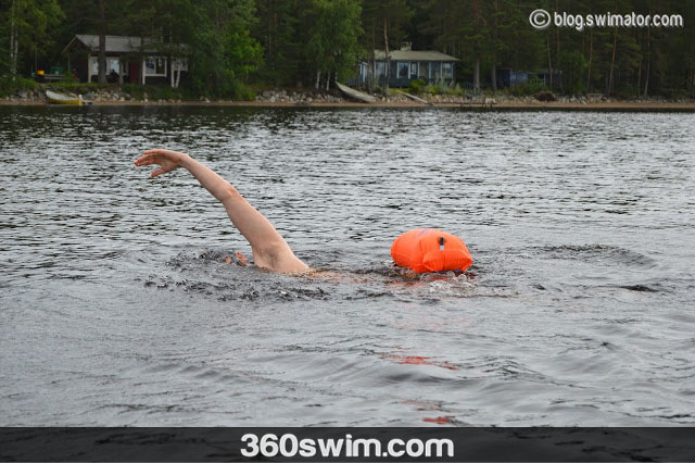 The tow float just floats behind you