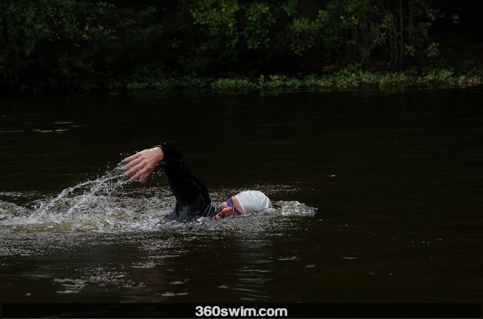 Breathing while swimming in a lake