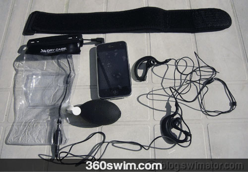 Dry Case, arm strap, headphones, vacuum pump