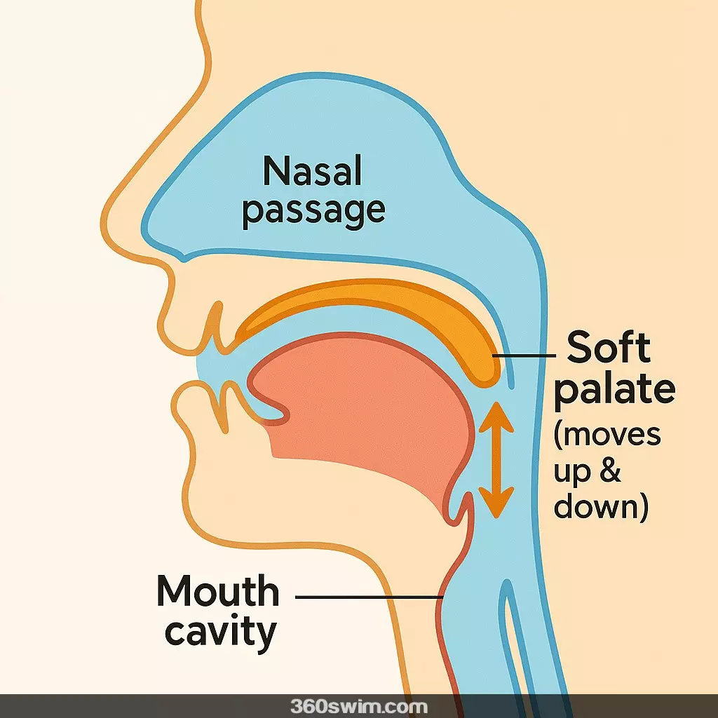 Soft palate diagram - nose and mouth connection Diagram of soft palate