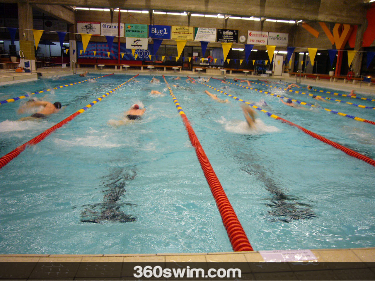 Flipping in the middle of the pool