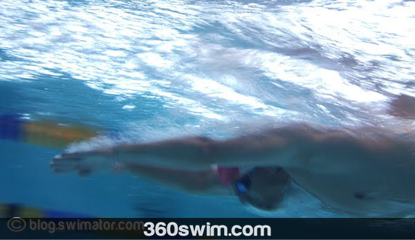 streamline during the breaststroke double kick drill